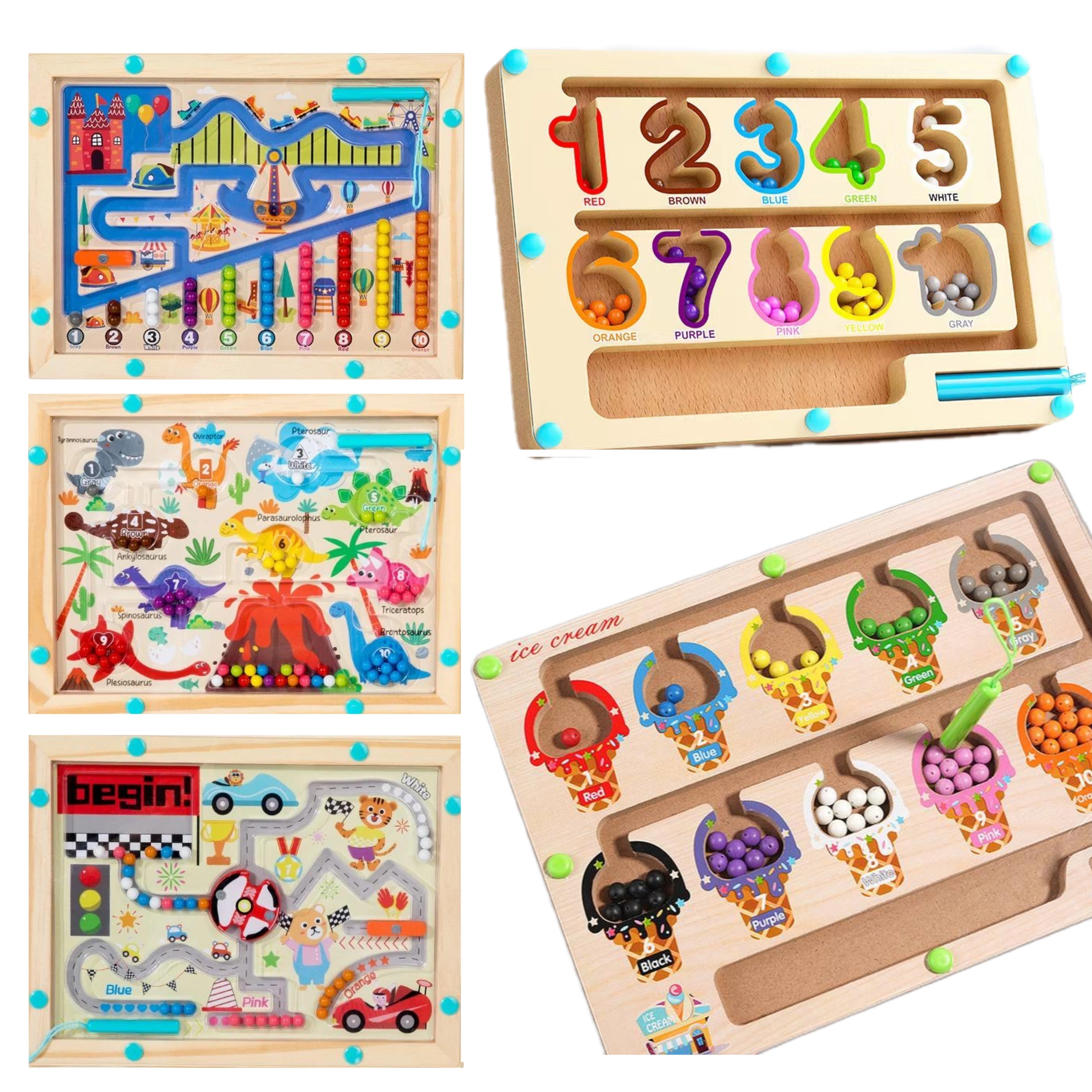 Kids Toys 2 Year Old - Montessori Magnetic Color Sorting Maze Number