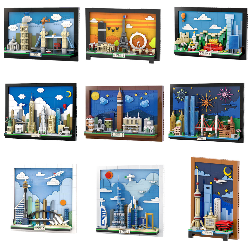 Kids Toys Dubai - City Postcard Building Blocks Figure Chong
