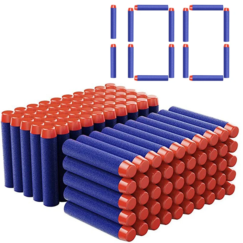 Foam Dart Gun - 100pcs Blue Solid Round Head Bullets