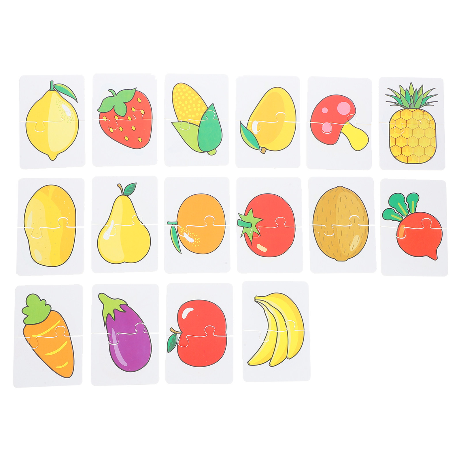 Educational Flash Card - 1Set Fruit Vegetable Puzzle Cards Educational