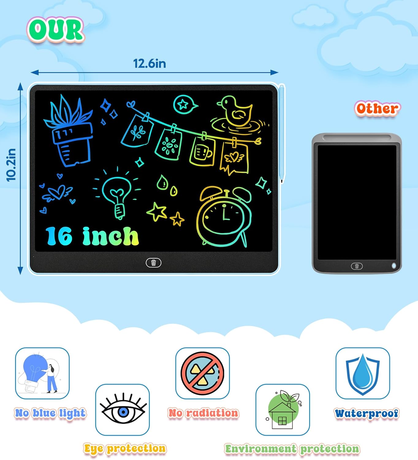 16 Inch LCD Writing Tablet for - Kids Toys Drawing ulasan dan harga