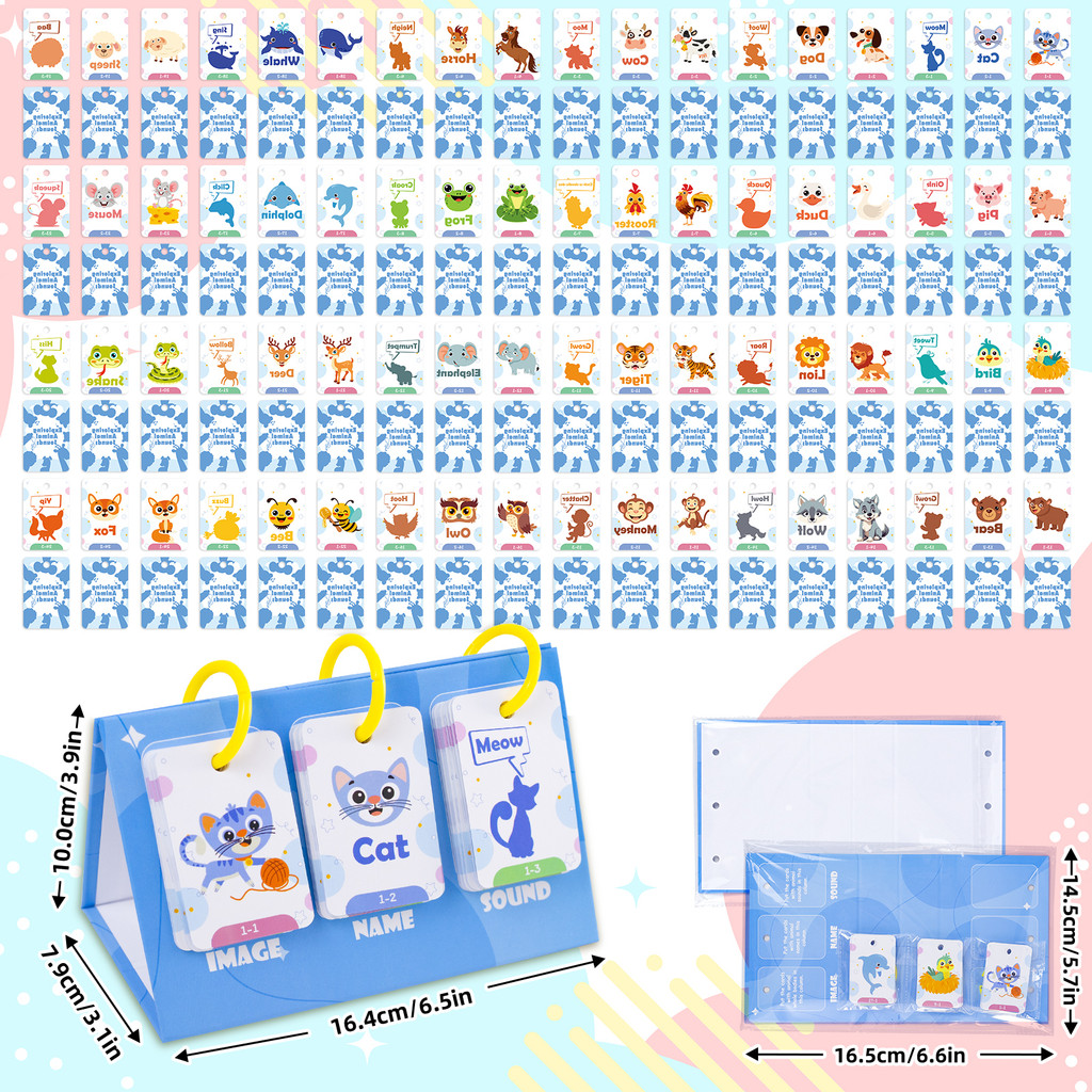 72Pcs Kids Learn Animal Sounds - Educational Flash Card ulasan dan harga