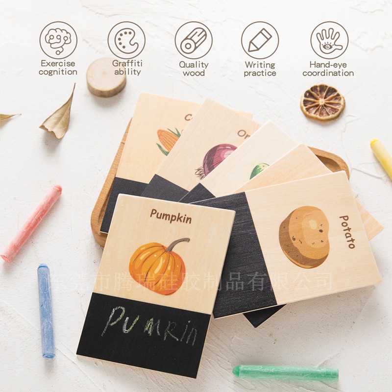 Wooden Cognition Flash Cards W - Educational Flash Card ulasan dan harga