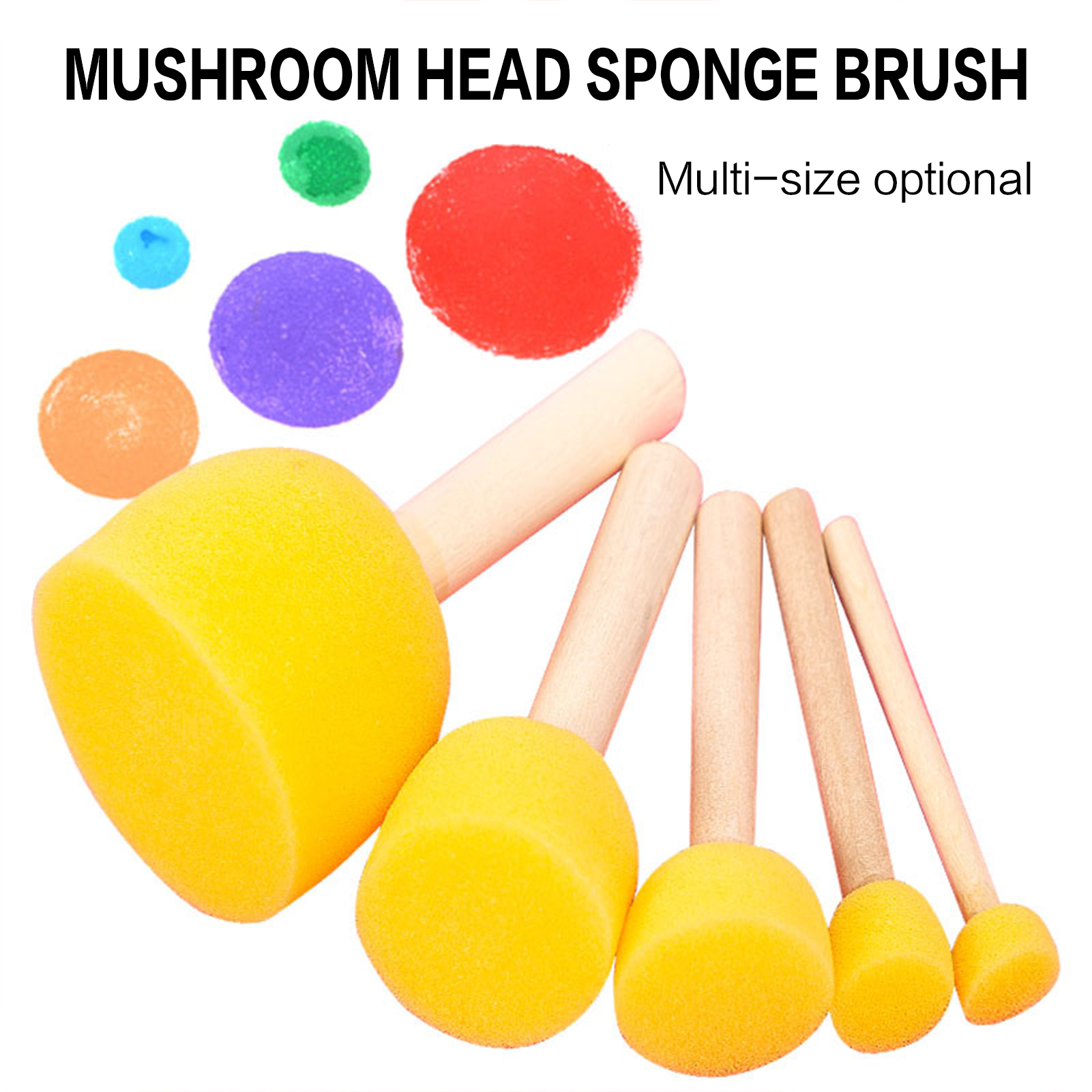 5pcs Round Stencil Sponge Wood - Kids Toys Drawing ulasan dan harga