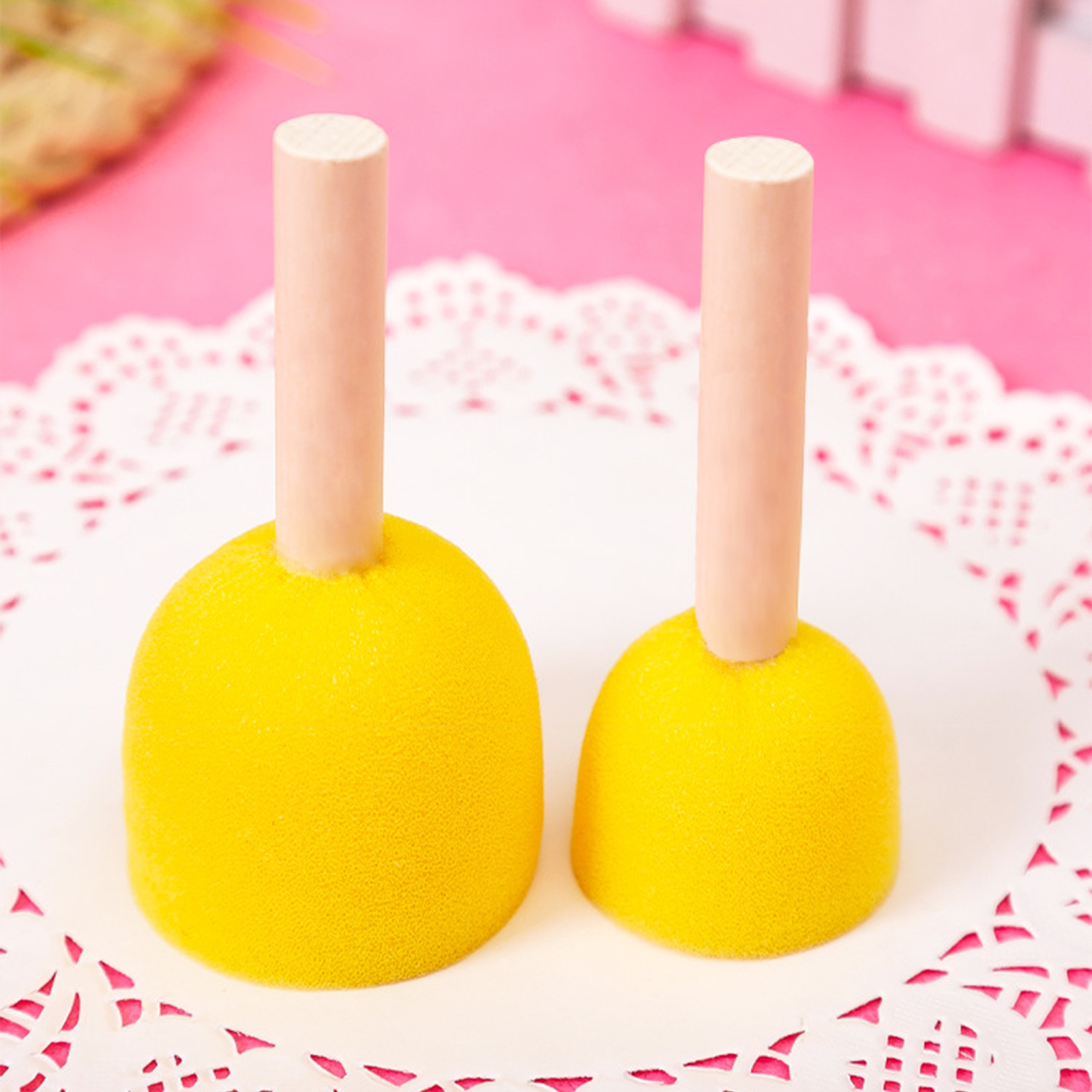 5pcs Round Stencil Sponge Wood - Kids Toys Drawing ulasan dan harga