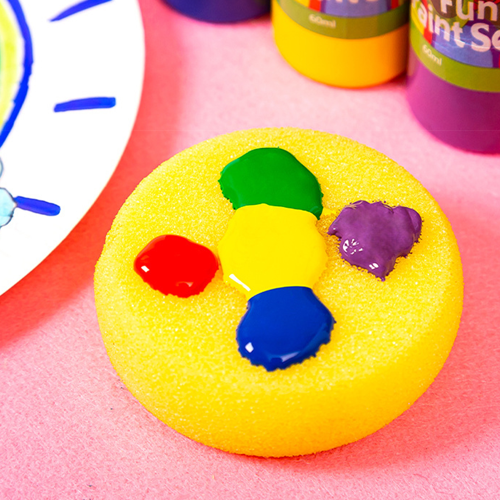 5pcs Round Stencil Sponge Wood - Kids Toys Drawing ulasan dan harga
