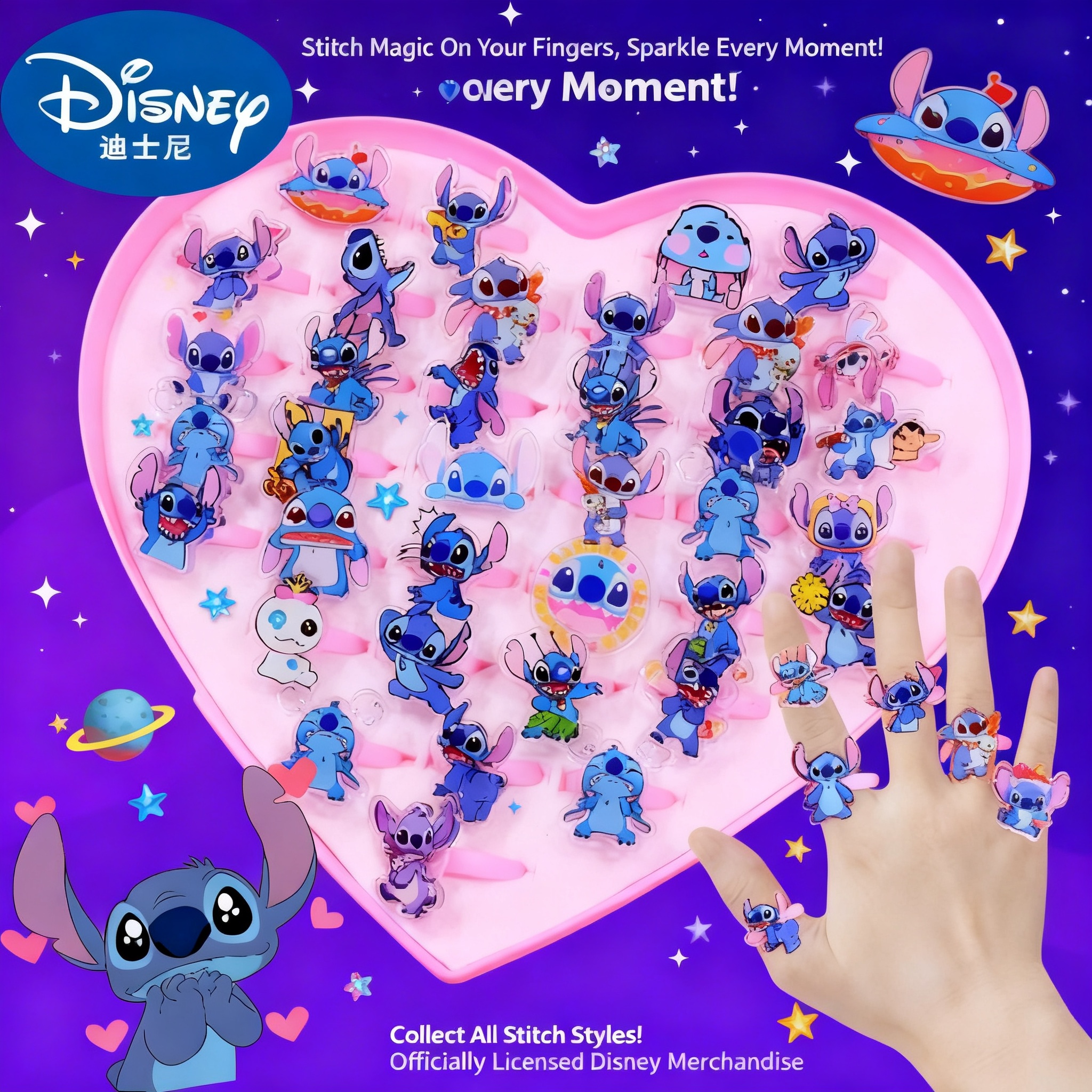 Stitch Acrylic Ring 10/20pcs K - Kids Toys Return Gift ulasan dan harga