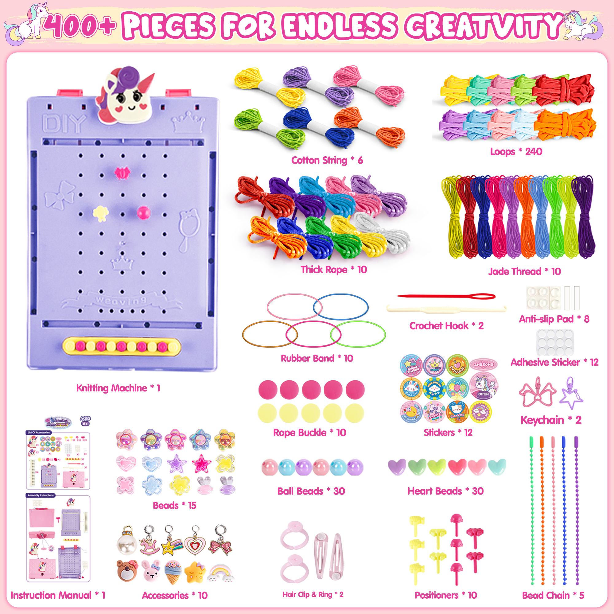 2 in 1 400 Pcs Friendship Brac - Kids Toys 2 Year Old ulasan dan harga