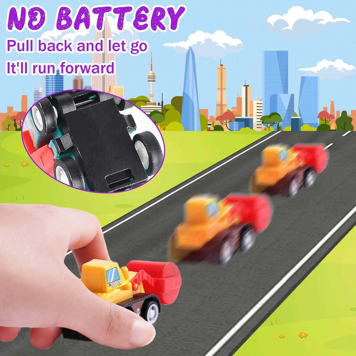 12pcs Pull Back Cars Truck Veh - Kids Toys Car ulasan dan harga