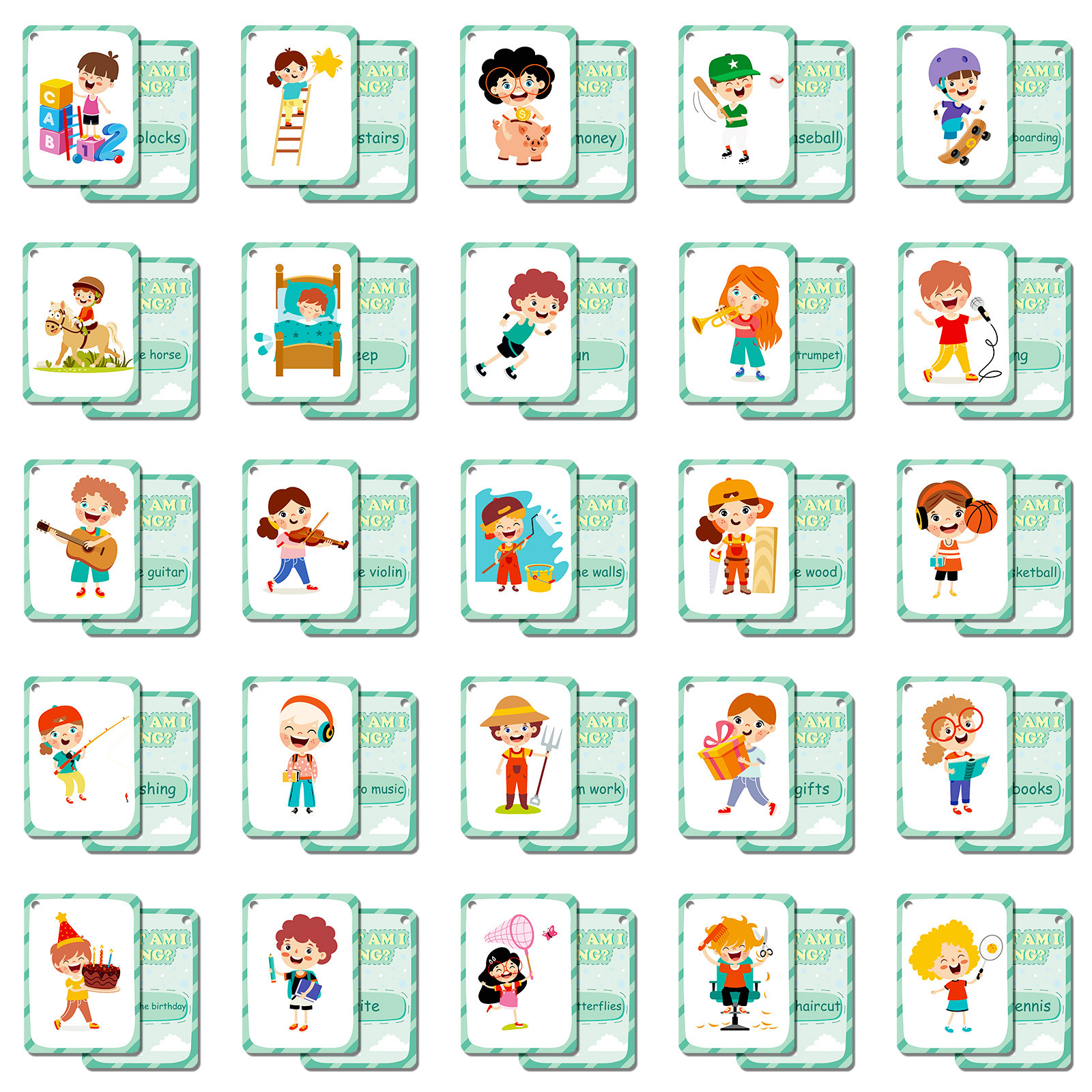 50Pcs/Set Cognition Learning C - Educational Flash Card ulasan dan harga