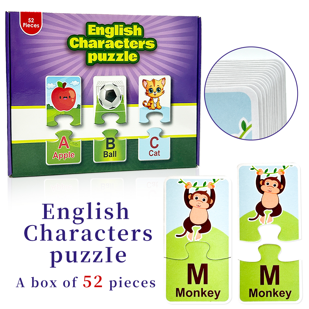 Alphabet Matching Puzzle Cards - Educational Flash Card ulasan dan harga