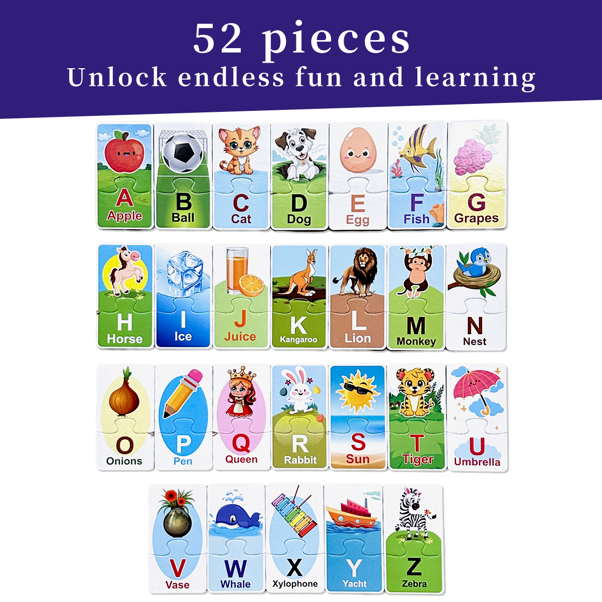 Alphabet Matching Puzzle Cards - Educational Flash Card ulasan dan harga